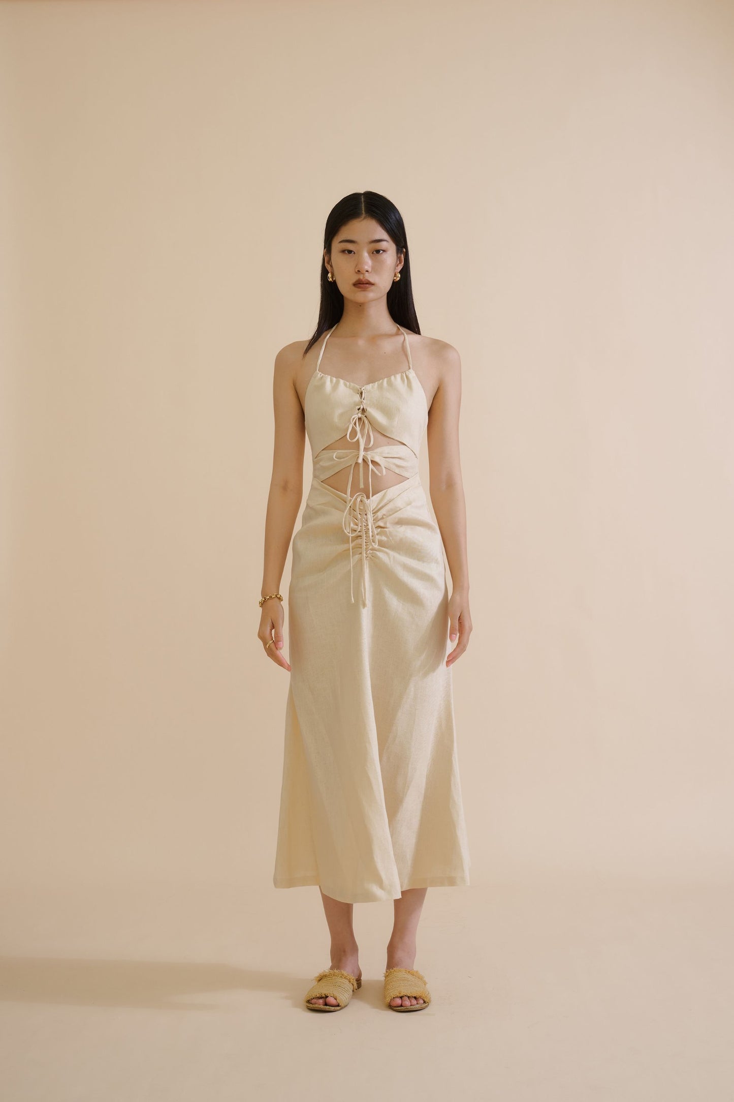 DANIELI CUT-OUT DRESS (IVORY)