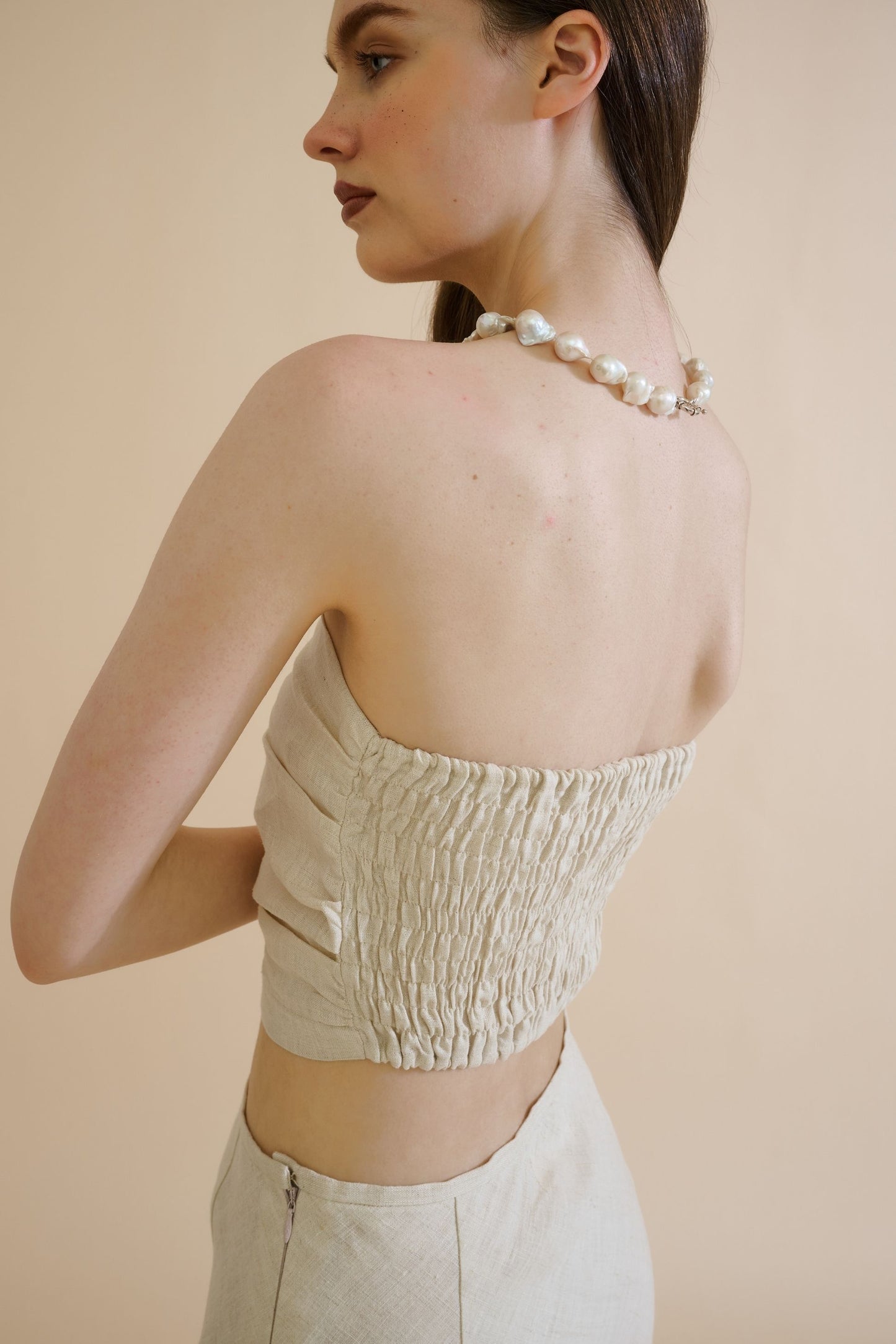 SIERRA STRAPLESS TOP (SAND)